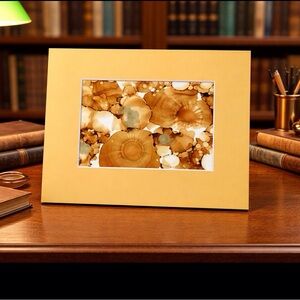 Hand crafted yellow and gold Abstract painting